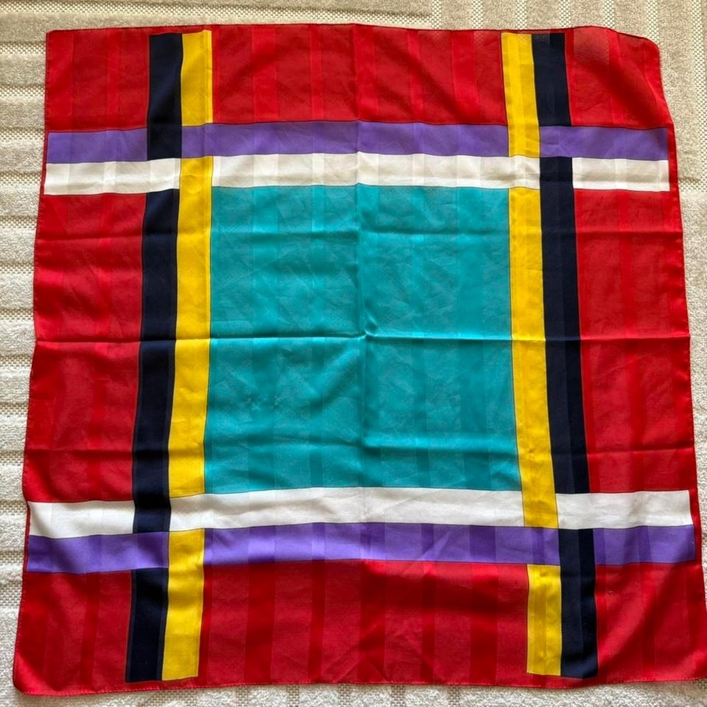 Retro red & purple silk scarf‎ accessories